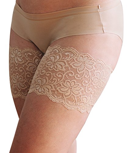 Bandelettes - Original Ligas Elásticas Patentadas Antirrozaduras Para Muslos – Beige DOLCE Talla XL (D-68-72 cm)