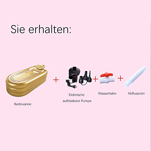 Bañera hinchable más gruesa tubo de adultos bañera bañera de plástico (oro)