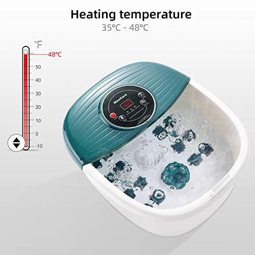 Bañera Para Pies, Hidromasaje de Pies con Masaje de Burbujas y por Vibración, Calentar el Agua, con 16 Masajea Rodillo, Relajación Nerve Decompression Foot