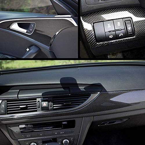 BangShou Fibra de Carbono Película Pegatina de Decoración Autoadhesiva A Prueba de Agua Libre de Burbuja (Negro 6D)