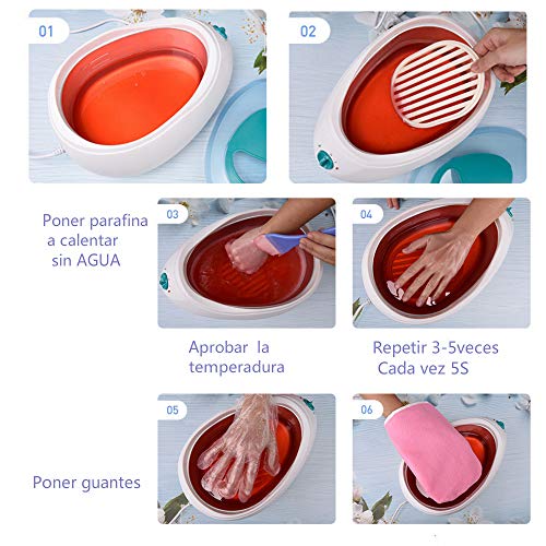 Baños de Parafina Cera, Calentador de Parafina para Manos y Pies, Máquina de Cera de Parafina, Baño de Parafina de Calentamiento Rápido(Kit-2)