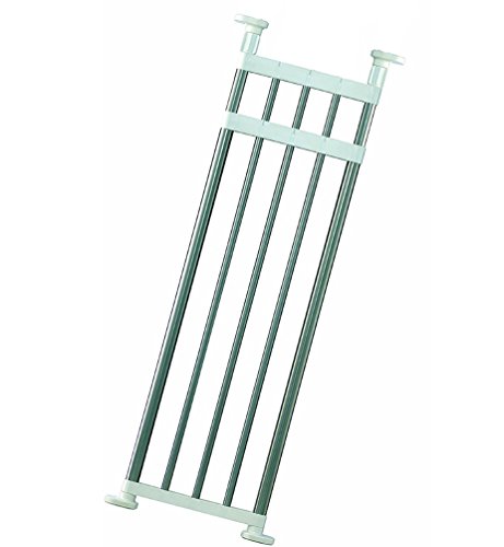 BAOYOUNI extensible armario Rack de almacenamiento de estantería ajustable separador armario armario divisor organizador de DIY barra para cocina baño dormitorio, Extendable Length: 101-152.5cm