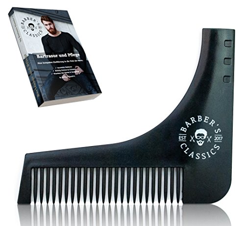 Barba Plantilla Incluye Instrucciones y S de portatil (de Afeitado y Cuidado Tips) | Ayuda de Afeitar con Peine para Barba Barba o Barba Barba Styling Tool