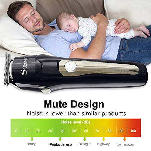 Barbero Electrico Cortapelos, Nivlan Recortador de Barba y Precisión Impermeable 5-In-1, Afeitadora Corporal para Hombres Profesional Cortapelos Máquina de Afeitar Inalámbrica Recargable con USB