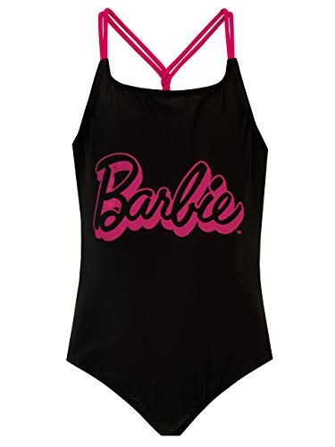Barbie Bañador para Niñas Negro 3-4 Años