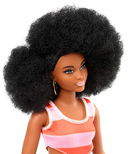 Barbie Fashionista - Muñeca afro con vestido a rayas (Mattel FXL45) , color/modelo surtido
