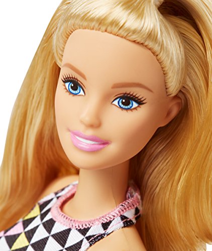 Barbie - Fashionista, muñeca con Vestido de Rayas (DVX68)