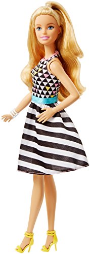 Barbie - Fashionista, muñeca con Vestido de Rayas (DVX68)