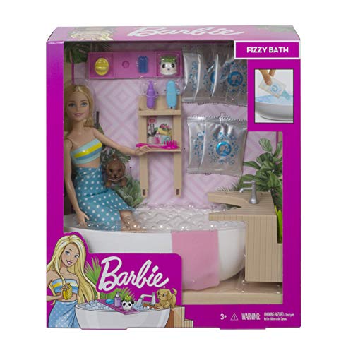Barbie Muñeca Barbie y su Bañera de Burbujas, juguete regalo para niños y niñas (Mattel GJN32)