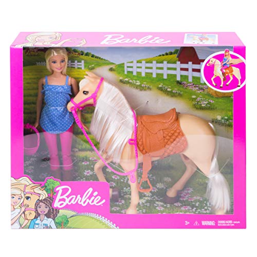 Barbie Muñeca con caballo de juguete + 3 años (Mattel FXH13)