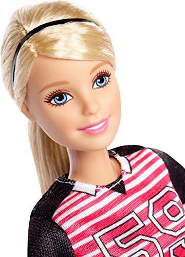 Barbie Quiero Ser futbolista, muñeca rubia con accesorios (Mattel DVF69)