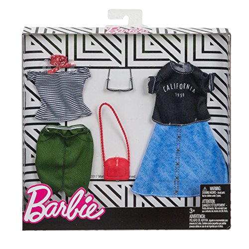 Barbie - Ropa de Muñeca Fashionista, Falda Denim vaquera (Mattel FKT30)