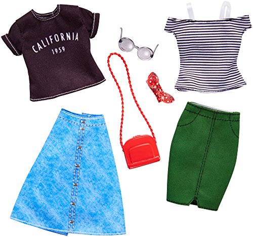 Barbie - Ropa de Muñeca Fashionista, Falda Denim vaquera (Mattel FKT30)