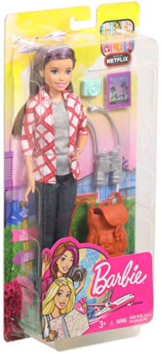Barbie Vamos de viaje, muñeca con accesorios (Mattel FWV17)