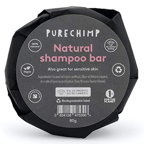 Barra de Champú Natural 80g de PureChimp – Magia Espumosa – Nutritiva e Hidratante – Banana/Vainilla