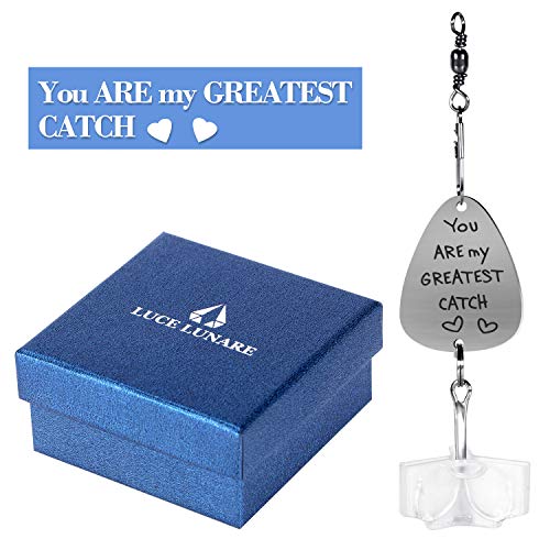 Bascolor Anzuelos de Pesca San Valentin Regalos Hombre Navidad Boda Regalo para Hombre Regalo Pescador para Padre (You Are my Greatest Catch)