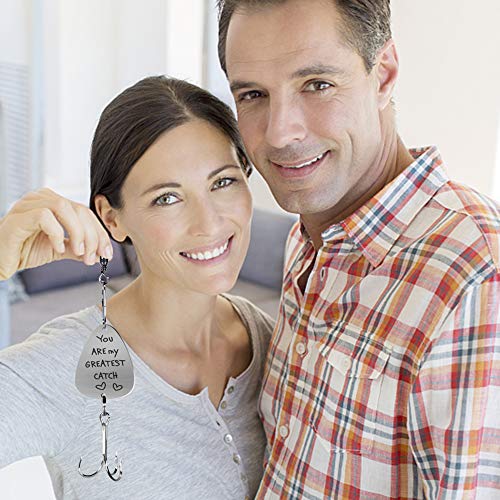 Bascolor Anzuelos de Pesca San Valentin Regalos Hombre Navidad Boda Regalo para Hombre Regalo Pescador para Padre (You Are my Greatest Catch)