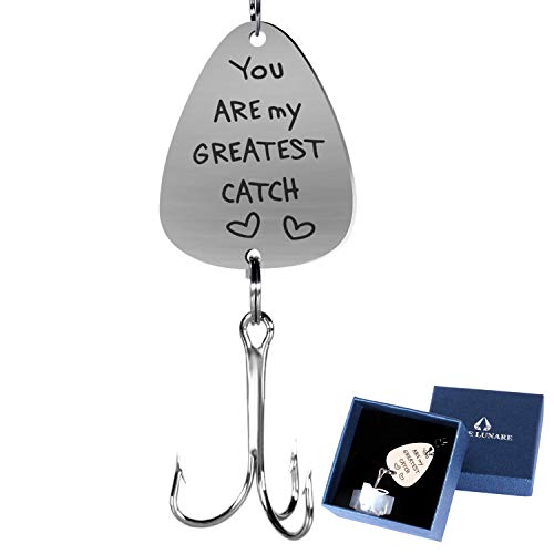 Bascolor Anzuelos de Pesca San Valentin Regalos Hombre Navidad Boda Regalo para Hombre Regalo Pescador para Padre (You Are my Greatest Catch)