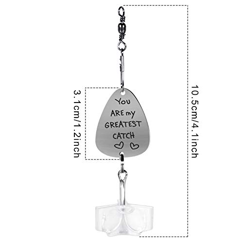 Bascolor Anzuelos de Pesca San Valentin Regalos Hombre Navidad Boda Regalo para Hombre Regalo Pescador para Padre (You Are my Greatest Catch)