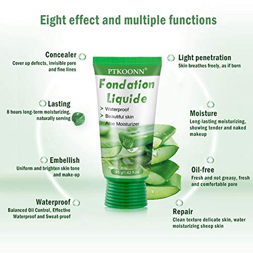 Base de Maquillaje,Base Líquida,Hidratante Líquido Base,Base de maquillaje Cobertura completa Nuevo,Concealer Cover Cream,24H Base de Maquillaje de Larga Duración
