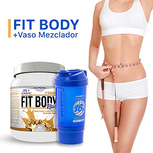 Batido sustitutivo de comida + Vaso mezclador de batido adelgazante. Pack 2 en 1 sustitutivos de comida con proteínas (Vainilla - Cookies)