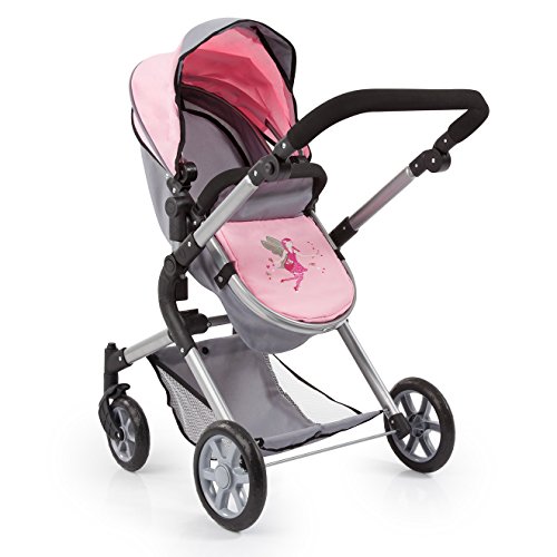 Bayer Design 18108 AA Neo Star muñecas Cochecito con Bolso Cambiador, Suave Color Rosa/Gris