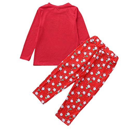 BaZhaHei-Navidad Familia Pijamas Ropa de Dormir Conjunto de Mujeres mamá Papá Noel Remata Blusa Pantalones Conjunto de Pijama de Manga Larga con Paquete Familiar de Papá Noel para Mujer Vacaciones