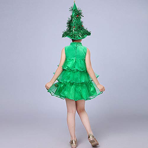 BaZhaHei-Navidad Traje de Disfraces para el árbol de Navidad para niños pequeños para bebés niños pequeños Chaleco de Fiesta de Sombreros Disfraz Cosplay para niños Disfraz Sombrero Traje Dos Piezas