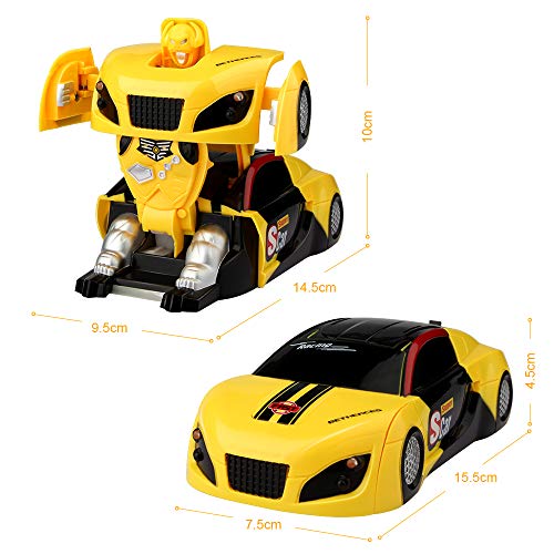Baztoy Coche Teledirigido, Coche Radiocontrol RC Robot Car Transformar Recargable con 360° Función de Pared Coches Electricos Coches de Juguetes para Niños Niñas Regalos Cumpleaños Navidad