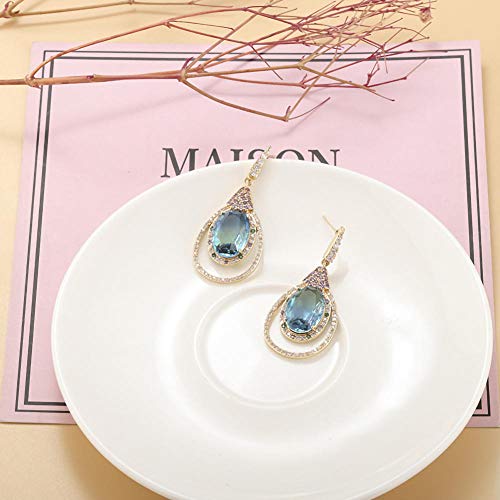 BBHH Moda Pendientes de Gota de Agua Ms Accesorios Popular Pequeño Fresco Dulce Encantador Pendiente de Todo fósforo Exquisito Color de Diamante Completo Gota de Agua Gancho para la Oreja