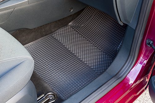 BC Corona GOM001010 Juego de 4 Alfombras de Goma para Coche Universal Color Negro recortables, Set de 4