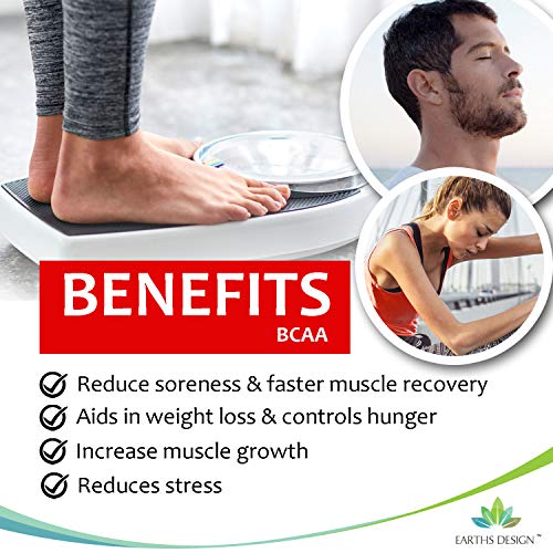 BCAA 2:1:1 - Aminoácidos de Cadena Ramificada - 450mg - Con Los Aminoácidos Esenciales Leucina, Isoleucina, Valina - 90 Cápsulas (Suministro Para 3 Meses) de Earths Design