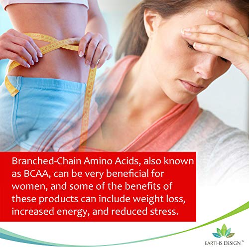BCAA 2:1:1 - Aminoácidos de Cadena Ramificada - 450mg - Con Los Aminoácidos Esenciales Leucina, Isoleucina, Valina - 90 Cápsulas (Suministro Para 3 Meses) de Earths Design