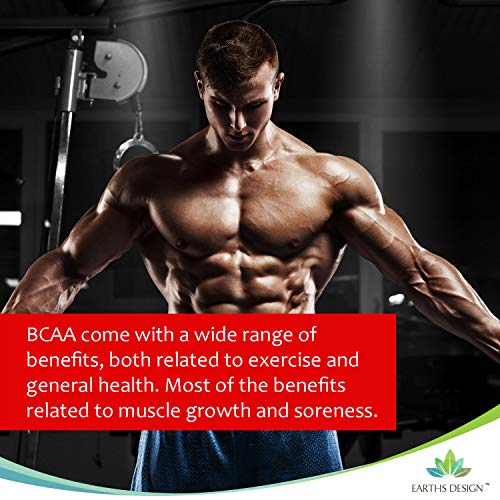 BCAA 2:1:1 - Aminoácidos de Cadena Ramificada - 450mg - Con Los Aminoácidos Esenciales Leucina, Isoleucina, Valina - 90 Cápsulas (Suministro Para 3 Meses) de Earths Design