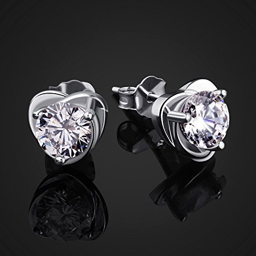 B.Catcher Mujer Pendientes 925 Plata corazón''Te quiero hasta el cielo''con Para Regalo San Valentín Originales