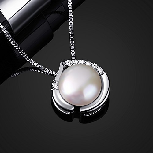 B.Catcher Perla Collar Mujer Plata de Ley 925 con Para Originales Cadena 45cm Longitud