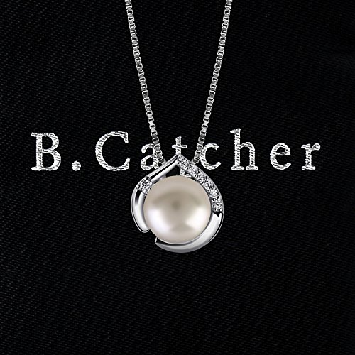 B.Catcher Perla Collar Mujer Plata de Ley 925 con Para Originales Cadena 45cm Longitud