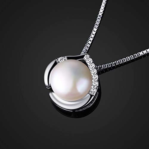 B.Catcher Perla Collar Mujer Plata de Ley 925 con Para Originales Cadena 45cm Longitud