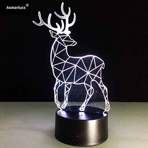 BDDLLMYdwddeer Lámpara Led 3D Lámpara de mesa táctil 7 colores cambiantes Luz de escritorio 3D Lámpara Luminaria Usb Led Luz de la noche 2017 Regalo gratis para niños remoto
