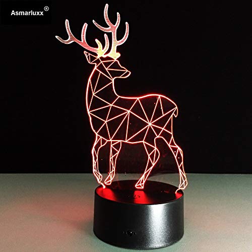 BDDLLMYdwddeer Lámpara Led 3D Lámpara de mesa táctil 7 colores cambiantes Luz de escritorio 3D Lámpara Luminaria Usb Led Luz de la noche 2017 Regalo gratis para niños remoto
