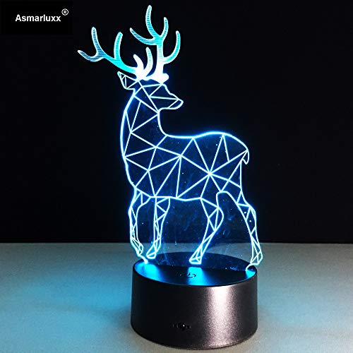BDDLLMYdwddeer Lámpara Led 3D Lámpara de mesa táctil 7 colores cambiantes Luz de escritorio 3D Lámpara Luminaria Usb Led Luz de la noche 2017 Regalo gratis para niños remoto