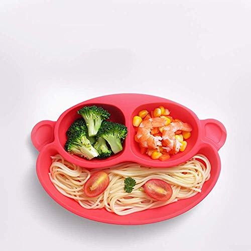 Bdesign Bebé de Silicona Copa de succión del cojín, Conveniente for tronas FND Alimentación de Viaje, el Mejor bebé Vajilla Anti-caída (Color : Red)