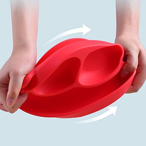 Bdesign Bebé de Silicona Copa de succión del cojín, Conveniente for tronas FND Alimentación de Viaje, el Mejor bebé Vajilla Anti-caída (Color : Red)