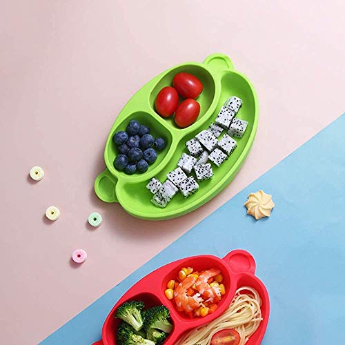 Bdesign Bebé de Silicona Copa de succión del cojín, Conveniente for tronas FND Alimentación de Viaje, el Mejor bebé Vajilla Anti-caída (Color : Red)