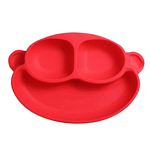 Bdesign Bebé de Silicona Copa de succión del cojín, Conveniente for tronas FND Alimentación de Viaje, el Mejor bebé Vajilla Anti-caída (Color : Red)