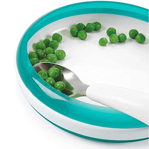 Bdesign La formación de la Placa con el Anillo Desmontable, niños Vajilla Formación Inicio de bebé Principiantes (Azul Ejército, Azul, Rosa) (Color : Army Blue)