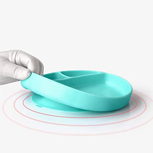 Bdesign Mantel de Silicona Placa for niños pequeños |Microondas, lavavajillas y Horno Fuerte |Stay Put Dividido alimentación del bebé Cuencos y Platos for niños y bebés (Color : B)