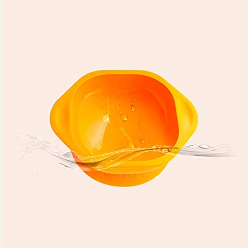 Bdesign Sucker Silicona Tazón Aprendizaje y Formación Comer Alimentos complementarios Tazón bebé de los niños Vajilla antivuelco Tazón Fondo de la succión Linda (Color : Yellow)