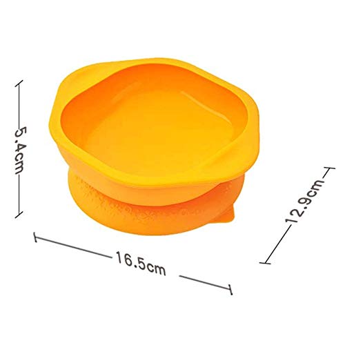 Bdesign Sucker Silicona Tazón Aprendizaje y Formación Comer Alimentos complementarios Tazón bebé de los niños Vajilla antivuelco Tazón Fondo de la succión Linda (Color : Yellow)