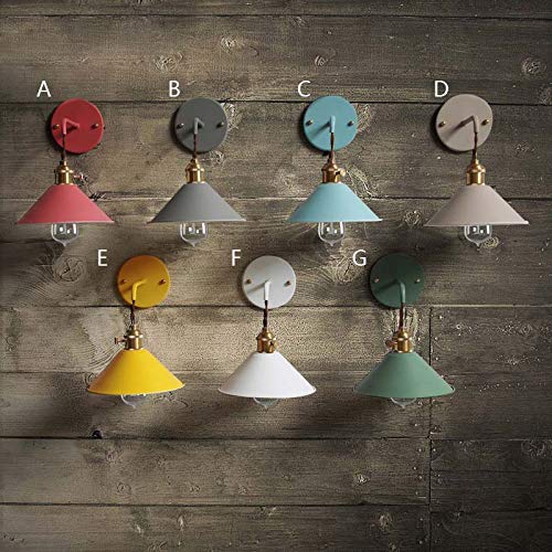 BDHBB Lámparas de Pared Retro, Dormitorio Creatividad nórdica Macaron Art lámpara de Pared Accesorios Decorativos Iluminación luminaria, para Club, Patio, Bar, Pasillo,C